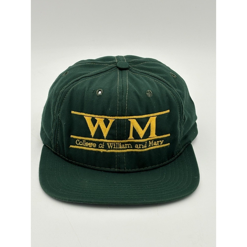 Vintage The Game William & Mary Snapback Hat Dark Green Gold Logo‎ Made in USA